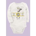 Organik Baskılı Pamuklu Unisex Bebek Body Uzunkole14 1719-LMNN, 3 Yaş