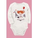 Organik Baskılı Pamuklu Unisex Bebek Body Uzunkole15 1753-LMNN, 9 Ay