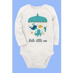 Organik Baskılı Pamuklu Unisex Bebek Body Uzunkole16, 2-4 Yaş