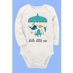Organik Baskılı Pamuklu Unisex Bebek Body Uzunkole16, 2 Yaş