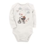 Organik Baskılı Pamuklu Unisex Bebek Body Uzunkole20 1774-LMN, 3 Yaş