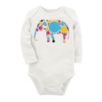 Organik Baskılı Pamuklu Unisex Bebek Body Uzunkole21 1857-LMN, Yeni Doğan