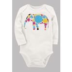Organik Baskılı Pamuklu Unisex Bebek Body Uzunkole21, 2 Yaş