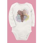 Organik Baskılı Pamuklu Unisex Bebek Body Uzunkole22 1858-LMNN, Yeni Doğan