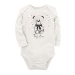 Organik Baskılı Pamuklu Unisex Bebek Body Uzunkole23 1823-LMN, 12 Ay