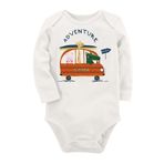 Organik Baskılı Pamuklu Unisex Bebek Body Uzunkole27 1865-LMN, 9 Ay