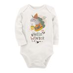 Organik Baskılı Pamuklu Unisex Bebek Body Uzunkole34 1768-LMN, 3 Ay