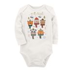 Organik Baskılı Pamuklu Unisex Bebek Body Uzunkole38 1810-LMN, 3 Ay