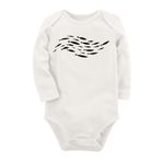 Organik Baskılı Pamuklu Unisex Bebek Body Uzunkole44 1791-LMN, 3 Ay