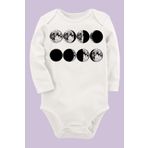 Organik Baskılı Pamuklu Unisex Bebek Body Uzunkole45 1608-LMNN, 6 Ay