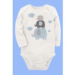 Organik Baskılı Pamuklu Unisex Bebek Body Uzunkole46, 2 Yaş