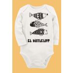Organik Baskılı Pamuklu Unisex Bebek Body Uzunkole64 1826-LMNN, 3 Ay
