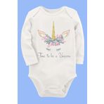 Organik Baskılı Pamuklu Unisex Bebek Body Uzunkole65 1693-LMNN, 3 Ay
