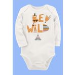 Organik Baskılı Pamuklu Unisex Bebek Body Uzunkole66 1695-LMNN, 3 Yaş