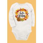 Organik Baskılı Pamuklu Unisex Bebek Body Uzunkole68 1618-LMNN, 9 Ay