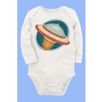 Organik Baskılı Pamuklu Unisex Bebek Body Uzunkole7 1769-LMNN, 9 Ay