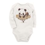Organik Baskılı Pamuklu Unisex Bebek Body Uzunkole72 1782-LMN, 9 Ay