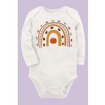 Organik Baskılı Pamuklu Unisex Bebek Body Uzunkole76 1604-LMNN, 12 Ay