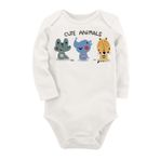 Organik Baskılı Pamuklu Unisex Bebek Body Uzunkole81 1832-LMN, 9 Ay