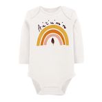 Organik Baskılı Pamuklu Unisex Bebek Body Uzunkole83 1822-LMN, 6 Ay