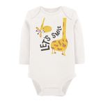 Organik Baskılı Pamuklu Unisex Bebek Body Uzunkole86 1847-LMN, Yeni Doğan