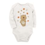 Organik Baskılı Pamuklu Unisex Bebek Body Uzunkole9 1796-LMN, 3 Ay