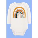 Organik Baskılı Pamuklu Unisex Bebek Body Uzunkole91, 2 Yaş