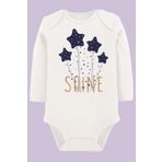 Organik Baskılı Pamuklu Unisex Bebek Body Uzunkole92 1747-LMNN, 6 Ay