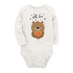 Organik Baskılı Pamuklu Unisex Bebek Body Uzunkole93 1749-LMN, 6 Ay