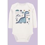 Organik Baskılı Pamuklu Unisex Bebek Body Uzunkole93 1749-LMNN, 6 Ay