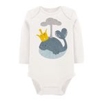 Organik Baskılı Pamuklu Unisex Bebek Body Uzunkole94 1735-LMN, 9 Ay