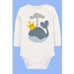Organik Baskılı Pamuklu Unisex Bebek Body Uzunkole94 1735-LMNN, 6 Ay