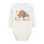 Organik Baskılı Pamuklu Unisex Bebek Body Uzunkole95 1797-LMN, 3 Ay