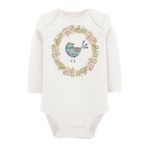 Organik Baskılı Pamuklu Unisex Bebek Body Uzunkole97 1834-LMN, 3 Ay