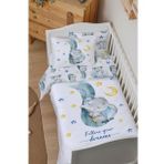 Organik Bebek Nevresim Takımı (100x150) - For Baby Serisi - Hortumda Mavi Fil