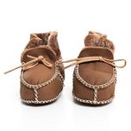 Organik Deri Bebek Patik (Kahve / 12-18 AY)