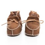 Organik Deri Bebek Patik (Kahve / 6-12 Ay)