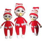 Organik El Yapımı Oyuncak Kırmızı Emzikli Bebek