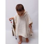 Organik Pamuk Kapşonlu Plaj Çocuk Bebek Panço Bornoz Banyo Havlu Kapüşonlu 2-4 yaş Boy 50cm En 60cm - 2 - 4 Yaş - Beyaz