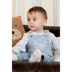 Organik Pamuklu İçi Tüylü Bebek Salopet Mavi - 9 - 12 Ay