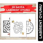 Organik Yolda 20 Sayfalık Labirent Oyunu A4 Boyut