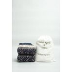 Organik Yün 2'li Kışlık Kilim Desenli Kalın Soket Çorap - Füme - Lacivert - 43 - 46