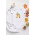Organik%100 Pamuk Kısa Kollu Beyaz Tiger 2 Bebek Body Bebek Badi Çıtçıtlı Zıbın, 3 Yaş