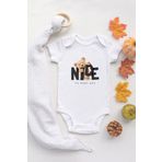 Organik%100 Pamuk Uzun Kollu Beyaz Nice Teddy Bear Bebek Body Bebek Badi Çıtçıtlı Zıbın, 3 Ay