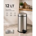 Organix Home Çöp Kovası Çelik 12 Litre Paslanmaz Çelik gövdesi ile uzun ömür sunar.