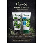 Organix Soyulabilir Siyah Yüz Maskesi | Aloe Vera Maske | Siyah Nokta ve Gözenek Karşıtı (2X150 ml)