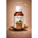 Organix Tatlı Badem Yağı %100 Doğal 50ml - Cilt ve Saç Bakım Yağı, Nemlendirici, Besleyici, E Vitamini