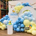 Organizasyon Pazarı Balon Seti Açık Mavi-Makaron Mavi-Makaron Sarı 60 Lı Balon Zinciri Seti