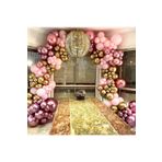 Organizasyon Pazarı Balon Seti Krom Gold-krom Pembe-pastel Pembe 60 Lı Balon Zinciri Seti
