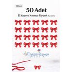 Organizasyon Pazarı Kırmızı Premium Fiyonk Saten Kurdele 10mm 50 Adet Balon Süs Hediyelik Süs Pasta Süs Bohça Çeyiz